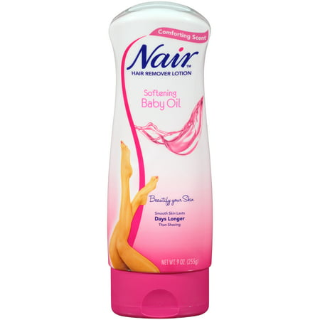 Nair Hair Baby Oil Hair Removal Lotion, 9.0 oz. (Best Hair Removal Cream For Coarse Hair)