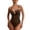 Coffee, variant on Women's One Piece Swimsuit Built-in Bra Support Body Contouring Bare Back V-Neck Ring Hardware Beach Black S