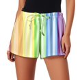 thumbnail image 2 of Striped Shorts for Women 2026 Summer Casual Lightweight Relaxed Fit Elastic Waist Color Block Beach Shorts, 2 of 5