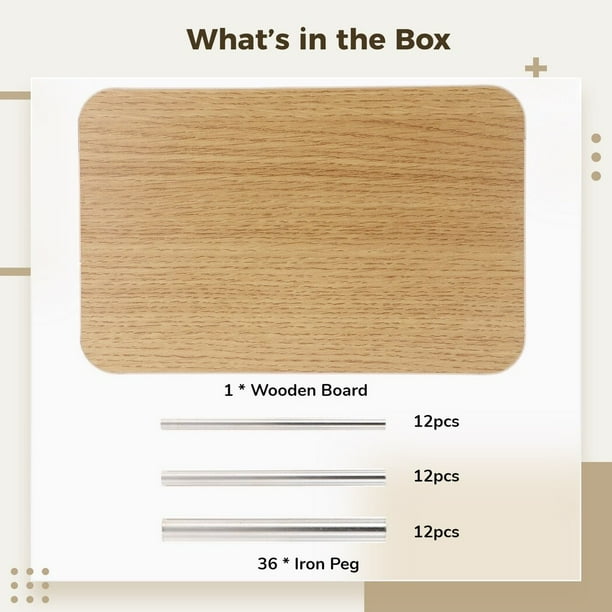 SUPERFINDINGS Set De 5 Tableros De Clavijas De Madera – 5 Estilos Diferentes – Juegos De Puzzle Cerebral