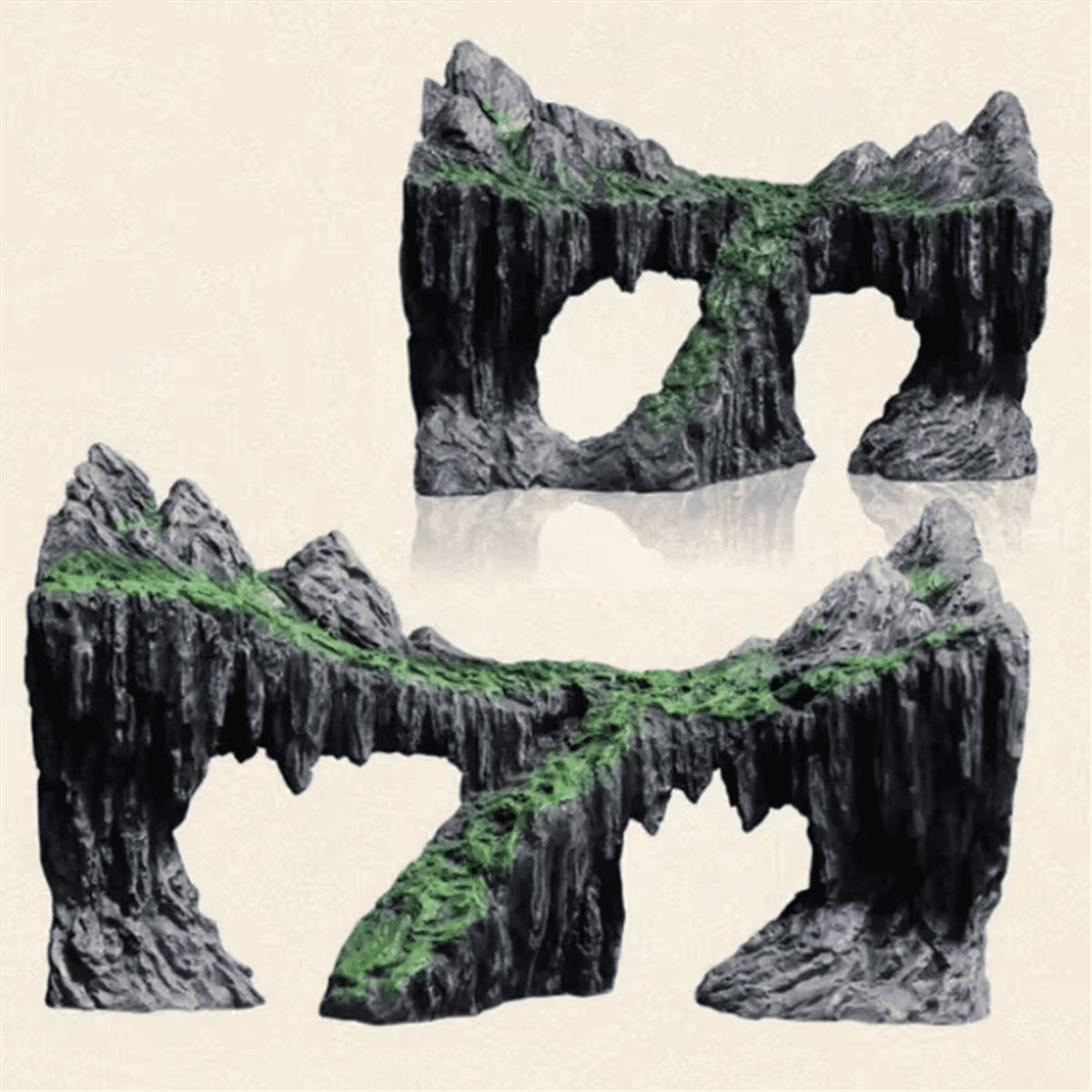 Resin -Aquarium Decoration Fish Tank Simulated Rock Mountain Ornament Rocks Cave for Rest Hide Play Breed,A