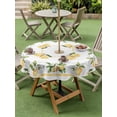 thumbnail image 5 of Outdoor Tablecloth with Umbrella Hole Zipper Lemon Yellow Round Tablecloth 54" Waterproof Outside Table Cloth Modern Country Flower Floral Summer Spring Patio Table Cover Tablecloths for Picnic Party, 5 of 8