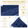 thumbnail image 3 of Millsilo Outdoor Rocking Chair Cushion Set 38" x 17" x 3", Waterproof Patio Chair Cushions with Non-Slip Bottom & 6 Ties, Tufted High Back Seat & Back Cushions, Blue, 3 of 7