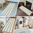 thumbnail image 5 of Sage Green Plaid 2'x6' Runner Rugs for Hallway Kitchen Bedside Non Slip Washable, Modern Minimalist Geometric Checkered Entryway Rug Runners with Rubber Backing, Long Carpet Runner for Laundry Room, 5 of 8