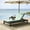Black,Green Leaf, variant on Adjustable Acacia Wood Chaise Lounge with 1.57-Inch Thick Cushion, 4-Position Reclining Backrest & Flat Side Surface, for Poolside Patio Deck, Black/Dark Gray