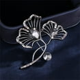 thumbnail image 4 of Rhinestone Ginkgo Leaf Brooch Pin for Women Men Black Plated Elegant Teardrop Crystal Birthstone Leaves Brooches Lapel Pins Vintage Halloween Fall Holiday Dress Accessories Jewelry Gift, 4 of 6