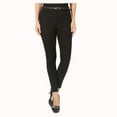 thumbnail image 2 of Women's Skinny Pants High Waisted Full Length Solid With Belt Tregging Bottoms, Black, XL, 2 of 5