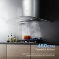 thumbnail image 4 of Midea 30 inch Ducted Vent Hood: 450 CFM, 3-Speed Fan, Stainless Steel, Wall Mount, MVG30W8AST, New, 4 of 5