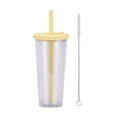 thumbnail image 1 of Boba Cup With Straw Smoothie Drinks Gradient Multicolor 23.5oz Double Layer With Cleaning Brush, 1 of 8