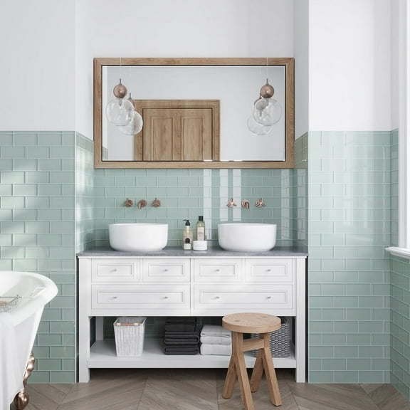 10 pack 0.6-in W x 12-in L Glass Glossy Pencil Liner Tile Trim (0.5 Sq ft/case)