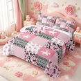 thumbnail image 3 of meiyoeat Pink Rustic Camouflage Twin Quilt Set,Western Cowgirl Boots Print Twin Coverlet Set For Girl,2pcs,1 Bedspread and 1 Pillowcase, 3 of 7