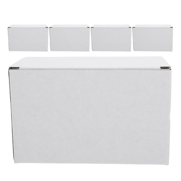 Luxshiny 5Pcs White Recyclable Corrugated Cardboard Boxes for Moving Mailing and Storage