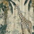 thumbnail image 5 of Orinice tropical flamingo shower curtain, sage green beige jungle exotic plants, hibiscus flowers, palm trees, banana leaves, paradise nature bath, 5 of 7