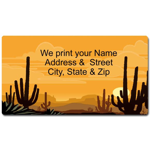 Desert Sunset Saguaro Address Labels - Arizona Address Labels (Desert Sunset)