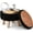 Black, variant on Storage Ottoman, Modern Round Footrest with Soft Padded Seat, Teddy Velvet Footstool with Wood Legs, Accent Small Table or Plant Stand for Hallway, Living Room (Blue)