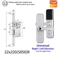 thumbnail image 2 of Door Lock, X5 Biometric Fingerprint Security Intelligent Tuya Smart APP Password Electronic Door Lock Built-in Eight Language Voices ,Easy to Install, 2 of 6