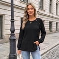 thumbnail image 3 of SUNBS Long Sleeve Shirts for Women Casual Tunic Tops Crewneck Dressy Blouse Trendy Clothes, 3 of 9
