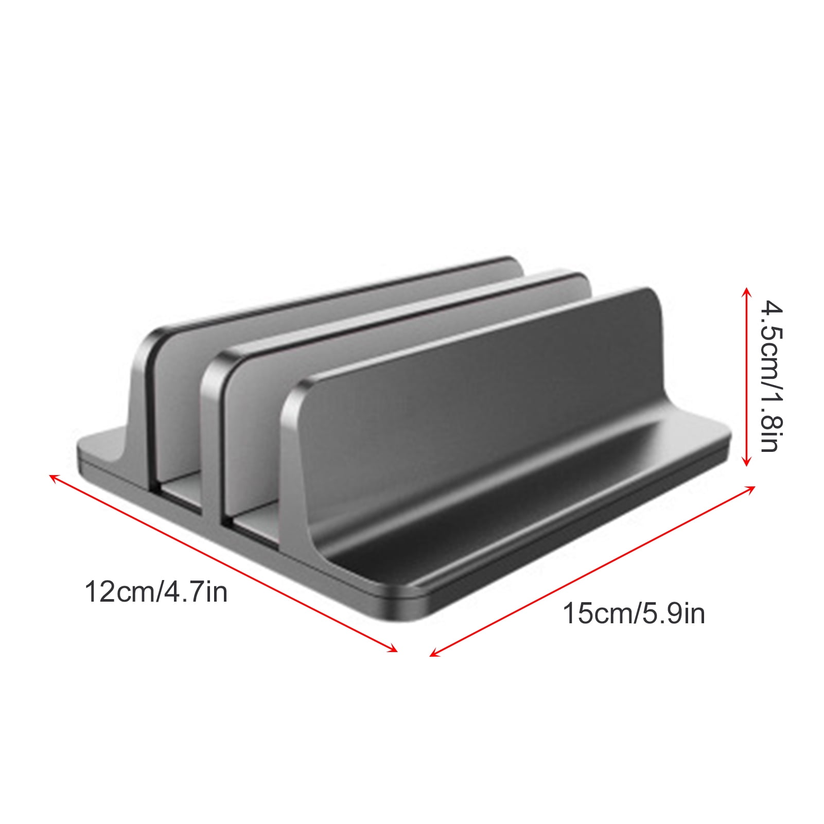 Vertical Laptop Stand 2 Slot Desktop Stand Holder With Adjustable Dock Aluminum Alloy Laptop Stand For Desk Compatible With 17in Laptops