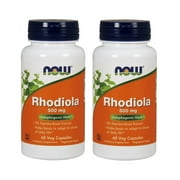 Now Foods - Rhodiola 500 mg 60 Veg Capsules (Pack of 2)