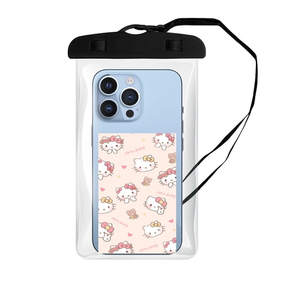HELLO KITTY Waterproof Phone Pouch, Waterproof Phone Case for iPhone 16 15 14 13 Pro Max, Phone Dry Bag Beach Cruise Essentials