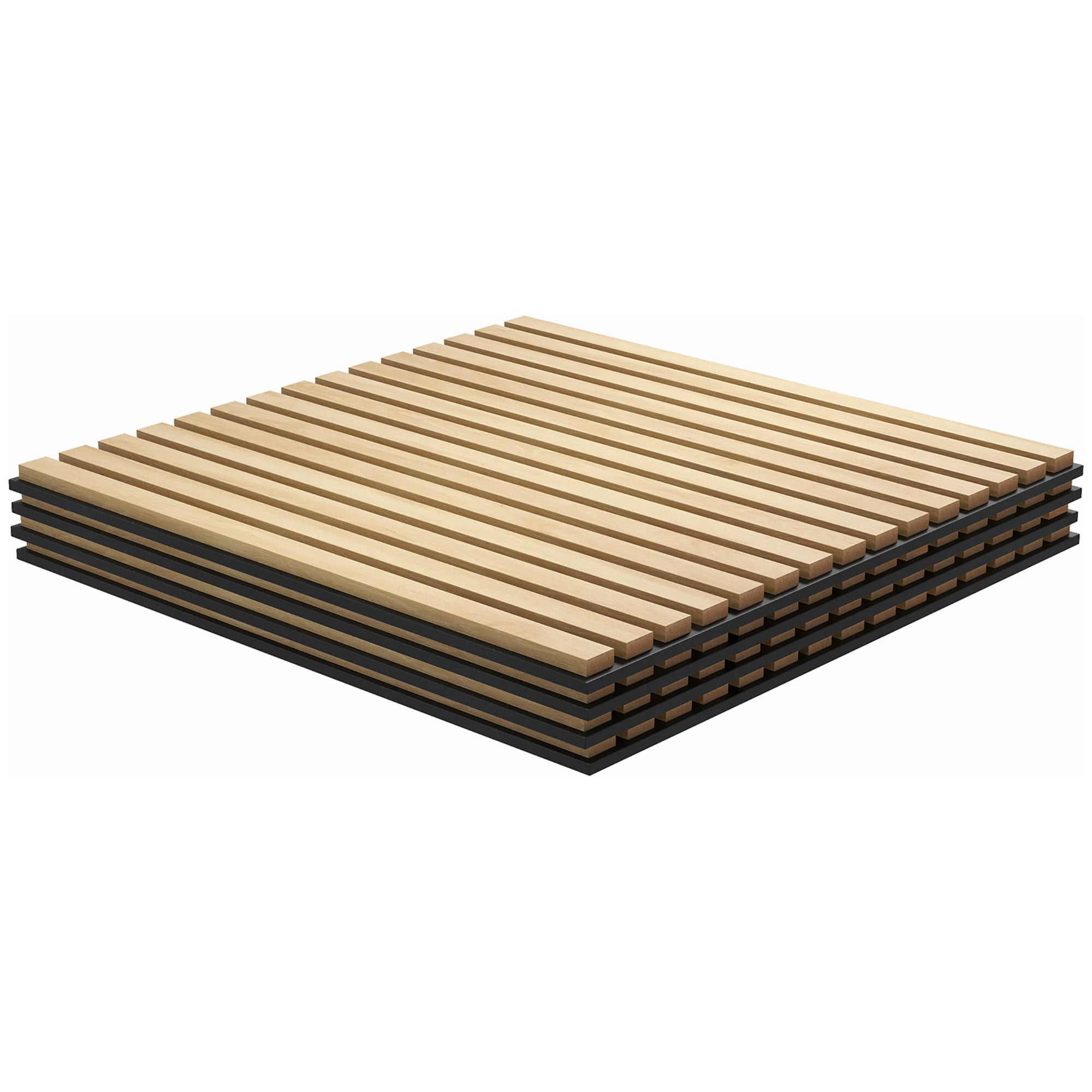Dranite 24" x 24" Acoustic Wood Slat Panels, 4 Pack, Sound Absorbing Wall Panels for Home Decor