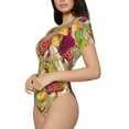 thumbnail image 2 of Easygdp Bright Mushrooms Women's One-Piece Swimsuit Slim Fit Crew Neck Bodysuit Athletic Swimwear with Concealed Buckle - Medium, 2 of 9