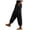 21# Black, variant on Women Elastic High Waist Cargo Pants Jogger Capri Pants with Multi Pocket Snap Button Cropped Casual Tapered Trousers for Summer Daily Beach Travel,Black 2XL