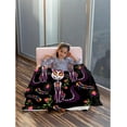 thumbnail image 4 of Day of The Dead Cat Kitten Sugar Skull Blanket Microfiber Flannel Throw Lightweight Super Soft Cozy Blankets for Couch Bed Sofa Chair, Gift for Birthday Thanksgiving Halloween 80"x60"for Adult, 4 of 6