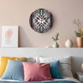 thumbnail image 3 of Wall Clock Grey Boho Clocks PVC Silent Non-Ticking Battery Operated Decorative Bohemian Southwest Tribe Art Round Clock for Home Living Room Kitchen Bedroom Office School Wall Decor 14 Inch, 3 of 9