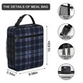 thumbnail image 3 of Blue and Green Checkered Pattern Insulated Lunch Bag for Men Women,Waterproof Lunch Box for Work,Picnic or Travel,Thermal Insulation,10.63x9.06x3.54 Inches, 3 of 5