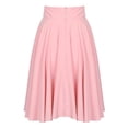 thumbnail image 7 of BuluBulu Women's High Waist A-Line Skirt Summer Casual Flare Flowy Midi Skirt Solid Color Knee Length Office Skirt, Sizes S-XL, 7 of 7