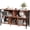 Brown, variant on Horizontal Bookshelf,Industrial Modern 5 Cube Low Wide Cubby Bookcase,Long Wood and Metal Storage Organizer Open Shelf, Short Book Shelf Bedroom Storage for Home Office Living Room