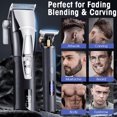 thumbnail image 3 of Men Hair Clippers Cordless Barber Hair Cutting Machine Kit Haircut Grooming Set LEDs Digital Display Built-in High Capacity Rechargeable Cell, 3 of 9