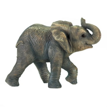 Zingz & Thingz Happy Elephant Tabletop Figurine - 7.5" - Gray and Gold