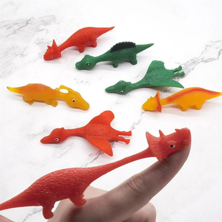 10 Pieces Rubber Dinosaur Slingshot Dinosaur Toys for Halloween
