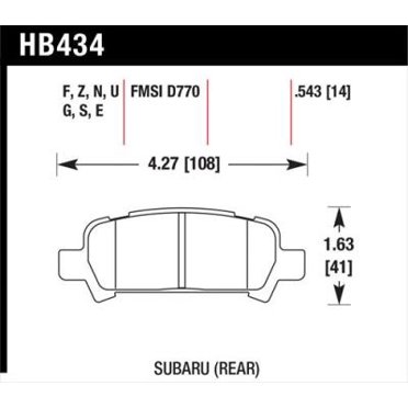 Hawk 02-03 WRX / 05-08 LGT D770 HP+ Street Rear Brake Pads