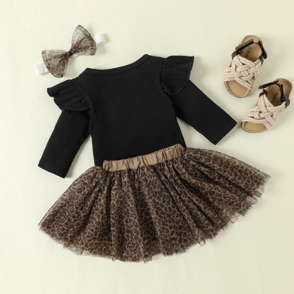Vedolay Skirts For Girl Girl's Two Piece Outfits One Shoulder Cap Sleeve Crop Top and Skirt Set,Black 0-3 Months