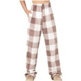 thumbnail image 2 of Wide Leg Pants for Women Fashion Womens Plaid Print Lounge Sweatpants Winter Causal Outing Full Length Pants, S-2XL, 2 of 3