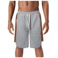 thumbnail image 2 of Men's Cargo Shorts Summer Loose Straight Leg Solid Color Casual Shorts Bermuda Grey L, 2 of 9