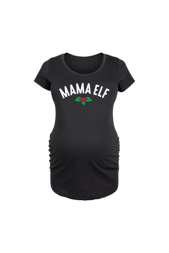 - Holly Mama Elf - Maternity Scoop Neck Graphic T-Shirt