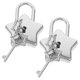 thumbnail image 1 of 2 candados con forma de estrella, candado decorativo para diario con llave para mujer., 1 of 5
