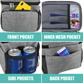 thumbnail image 5 of Powiller Large Lunch Bag Insulated Lunch Box Soft Cooler with Shoulder Strap, Gray, 5 of 7