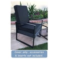 thumbnail image 4 of Indoor Outdoor Water High UV Resistant Patio Chair Cushion Cover (Just Black, 24"x24"x4" (4 Covers)), 4 of 9
