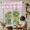 thumbnail image 6 of Valances for Windows, Pink Ombre Light Filtering Window Treatment Valances for Living Room/Bedroom/Bathroom Windows, Modern Gradient Abstract Art 54"x 18" Rod Pocket Kitchen Curtains, 6 of 9