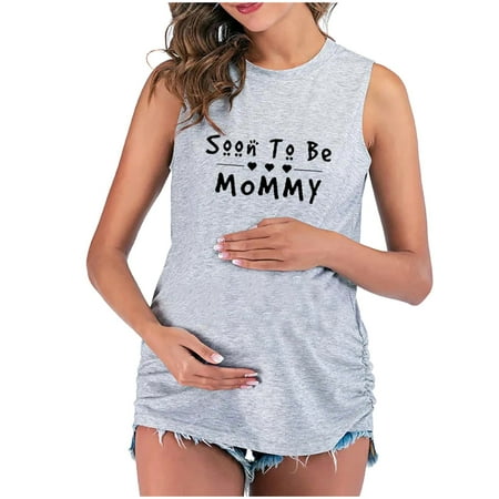 

Maternity Womens English Print Maternity Dress Large Size Maternity Vest