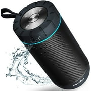 COMISO Bluetooth Speaker Waterproof IPX7 (Upgrade) 25W Wireless Portable Loud Surround Sound Strong Bass Stereo Pairing 36 Hours Playtime, Bluetooth 5.0 Built in Mic for Calls Office Black