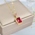 thumbnail image 3 of Conjunto de collar y pendientes de circonita de cristal rojo para mujer, conjunto de joyería de compromiso, regalo de aniversario para fiesta de cumpleaños, 3 of 4
