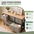 thumbnail image 6 of CONCETTA Dresser 5 Fabric Storage Drawer Dresser, TV Stand, Chest of Drawers for Bedroom, Closet, Entryway, Living Room, Dark Green, 6 of 7