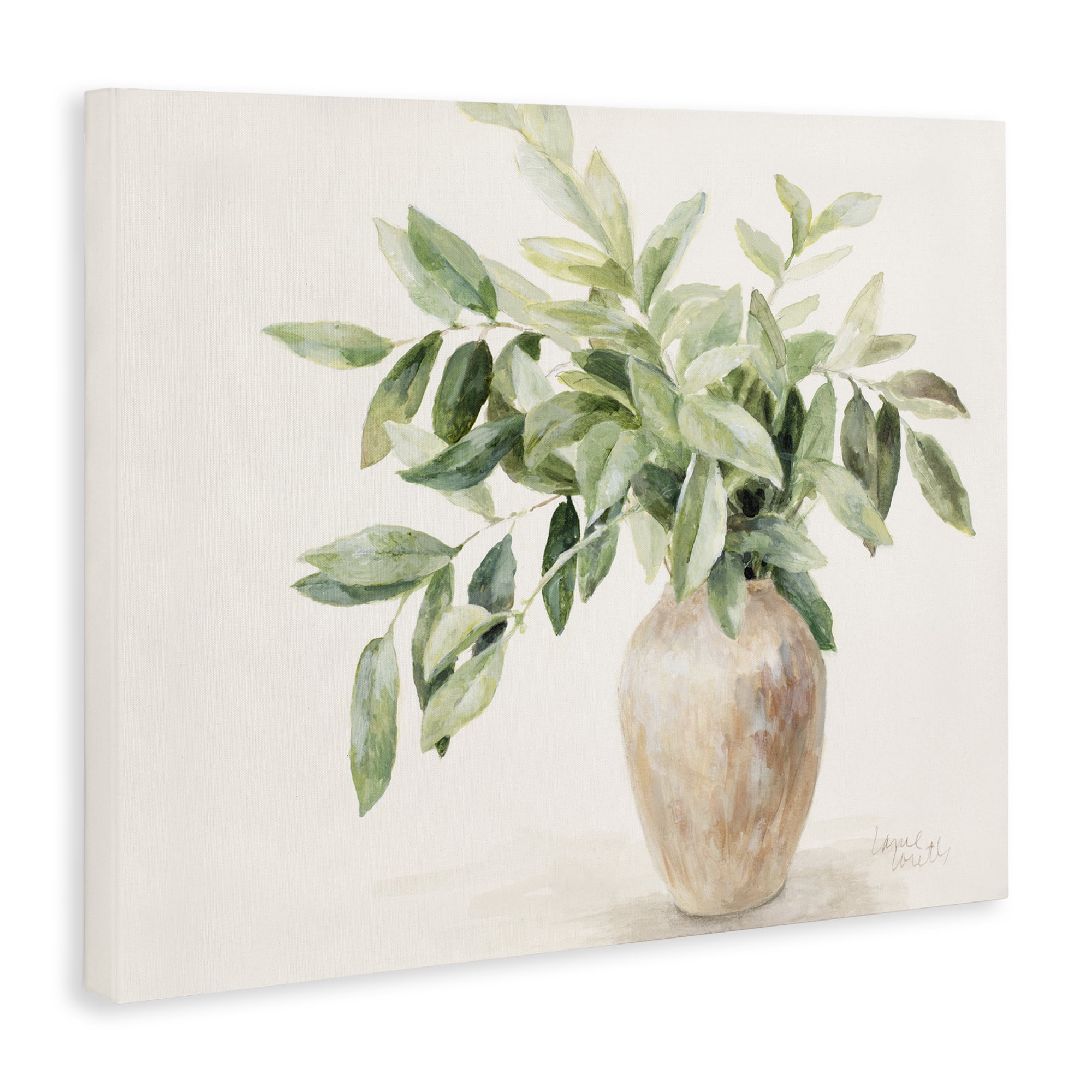 Stupell Industries Ivy Potted Plant Botanical & Floral Painting Gallery Wrapped Canvas Art Print Wall Art, 20 x 16