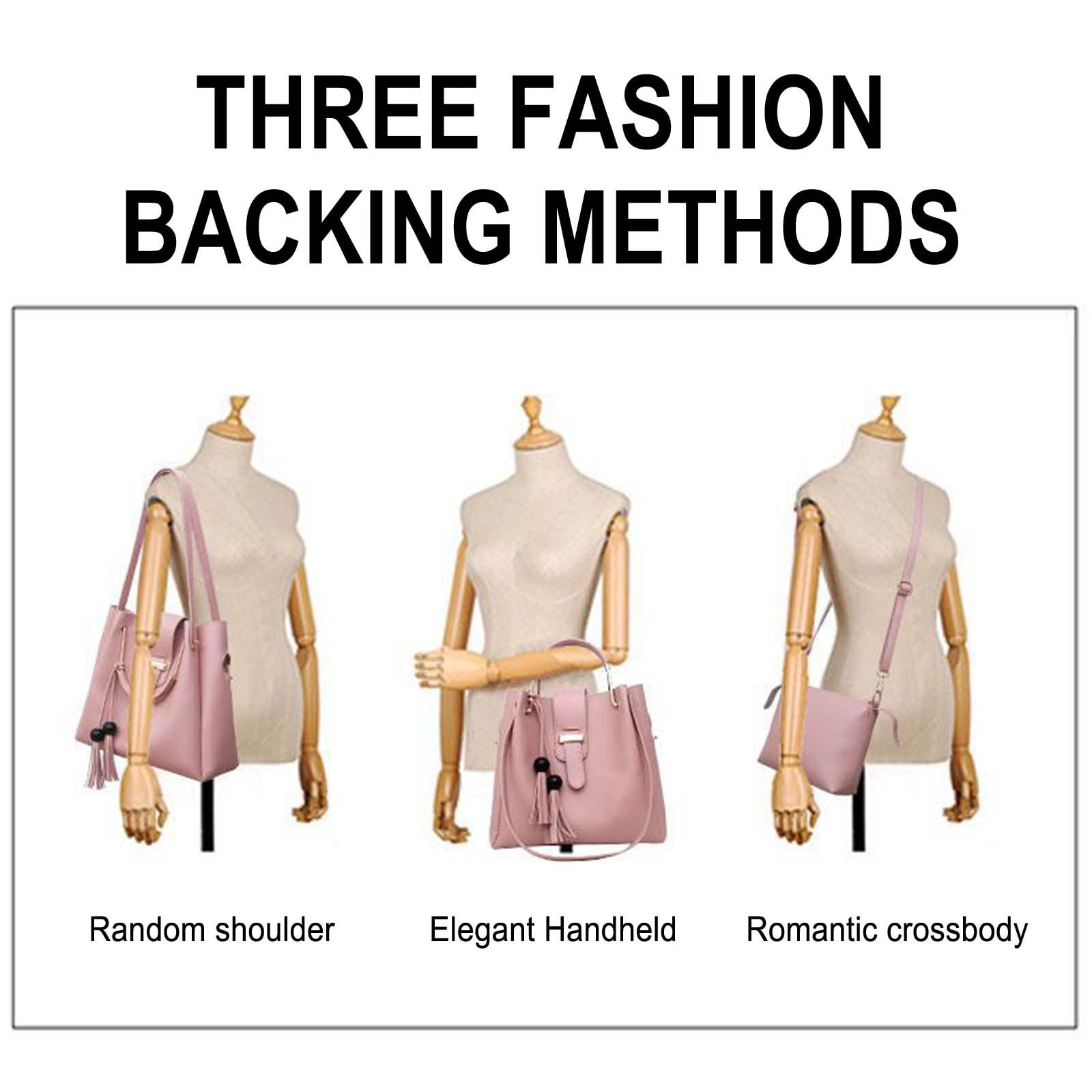 weibbin 3 Pcs Women Large Crossbody Bags Ladies Satchel Shoulder Handbags Purse and Wallet Set for Women Totes Hobo Purses
